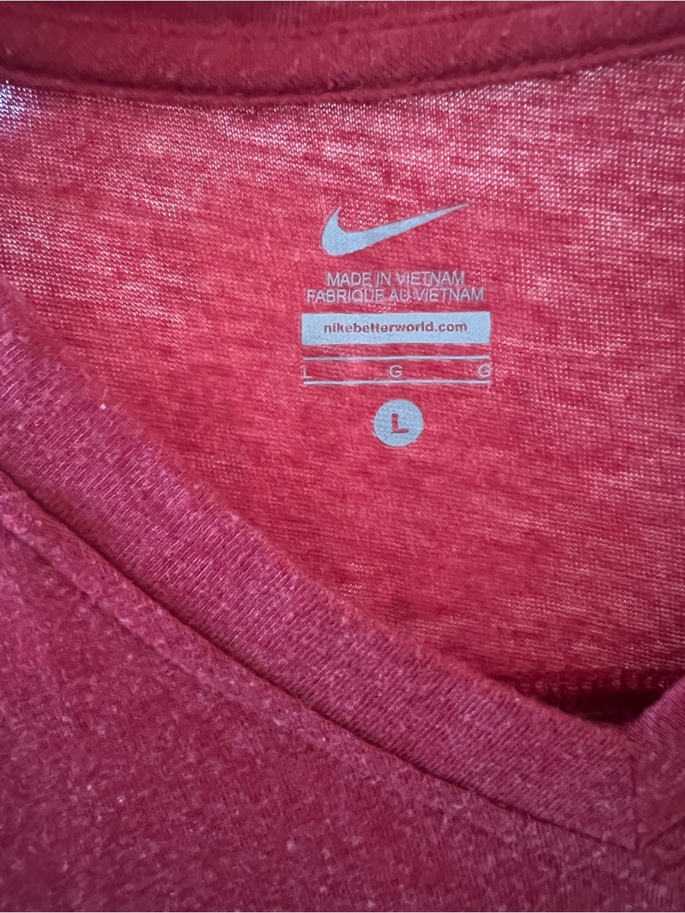 Nike Red Heather V‑Neck Tee - Picture 3 of 3